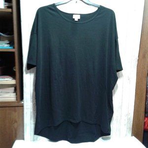 LuLaRoe Solid Black Short Sleeve Top Size 2XL